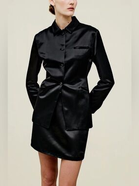 Kallmeyer Warner Blazer Jacket Black Liquid Twill Size 2